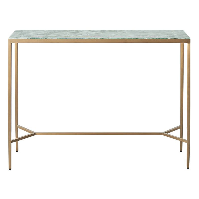 Chloe Dusty Jade Marble Console Table - Large Gold, 110cm