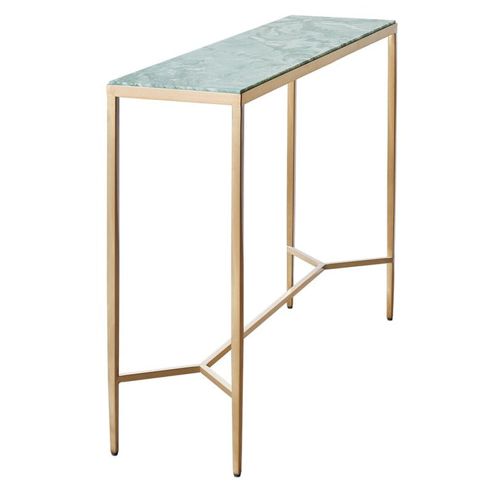 Chloe Dusty Jade Marble Console Table - Large Gold, 110cm