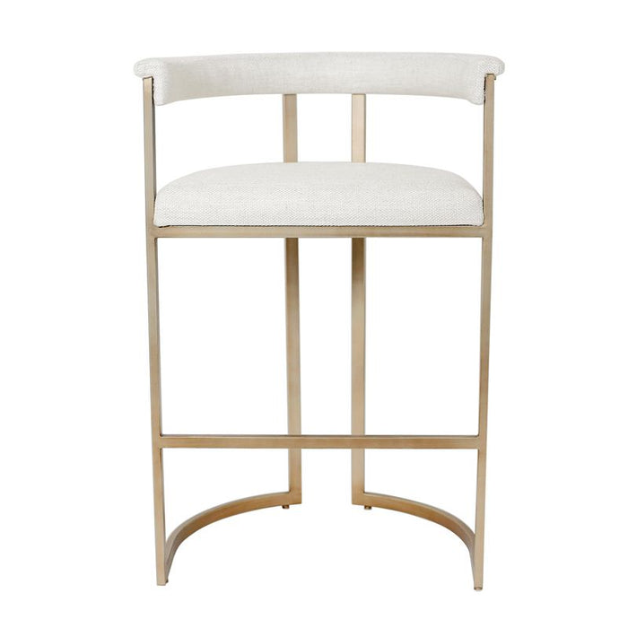 Dino Kitchen Stool with Upholstered Arms - Natural Linen, 88cm H