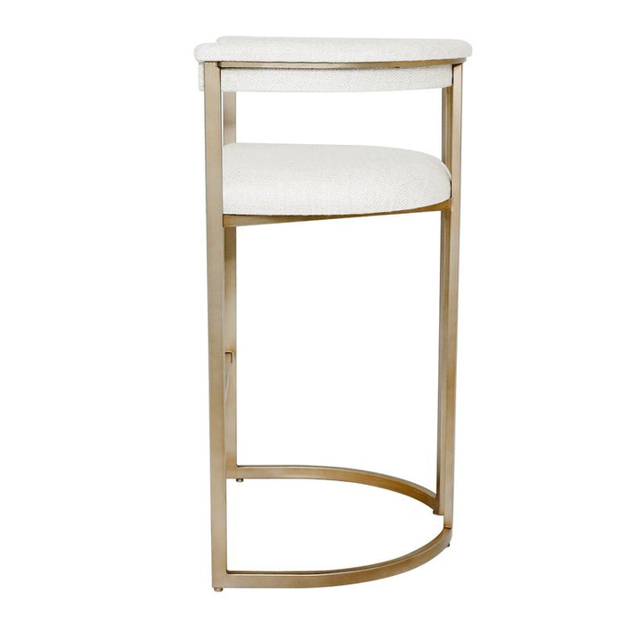 Dino Kitchen Stool with Upholstered Arms - Natural Linen, 88cm H