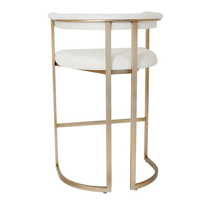 Dino Kitchen Stool with Upholstered Arms - Natural Linen, 88cm H