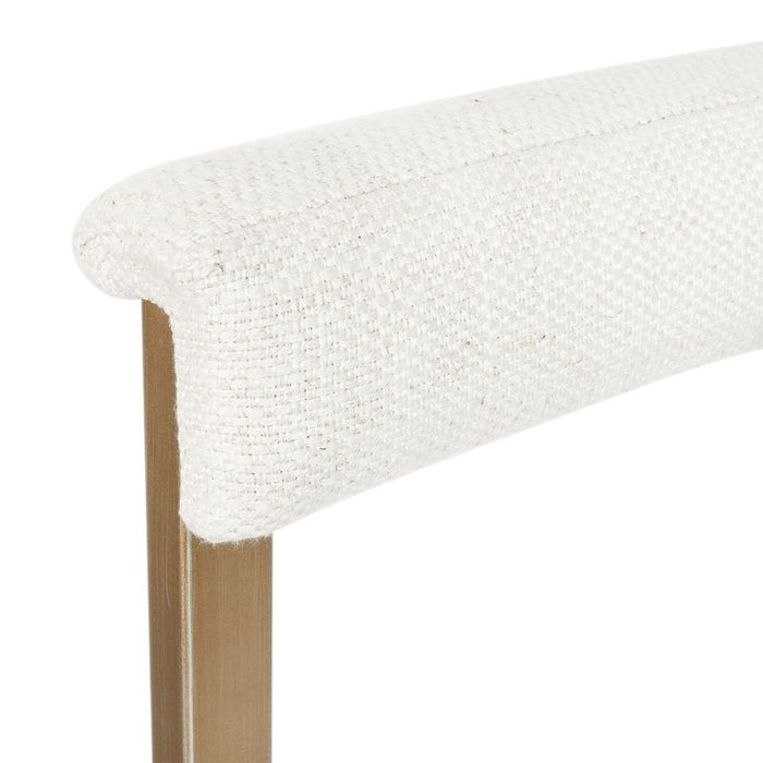 Dino Kitchen Stool with Upholstered Arms - Natural Linen, 88cm H
