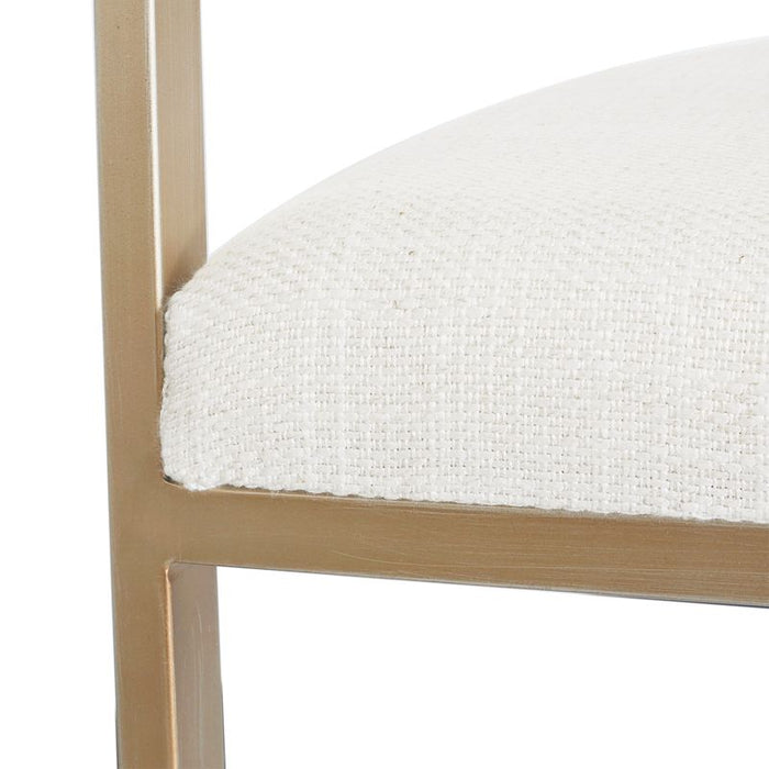 Dino Kitchen Stool with Upholstered Arms - Natural Linen, 88cm H