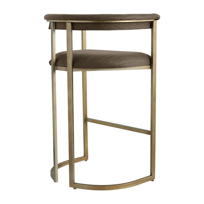 Dino Kitchen Stool with Upholstered Arms - Chocolate Linen, 88cm H