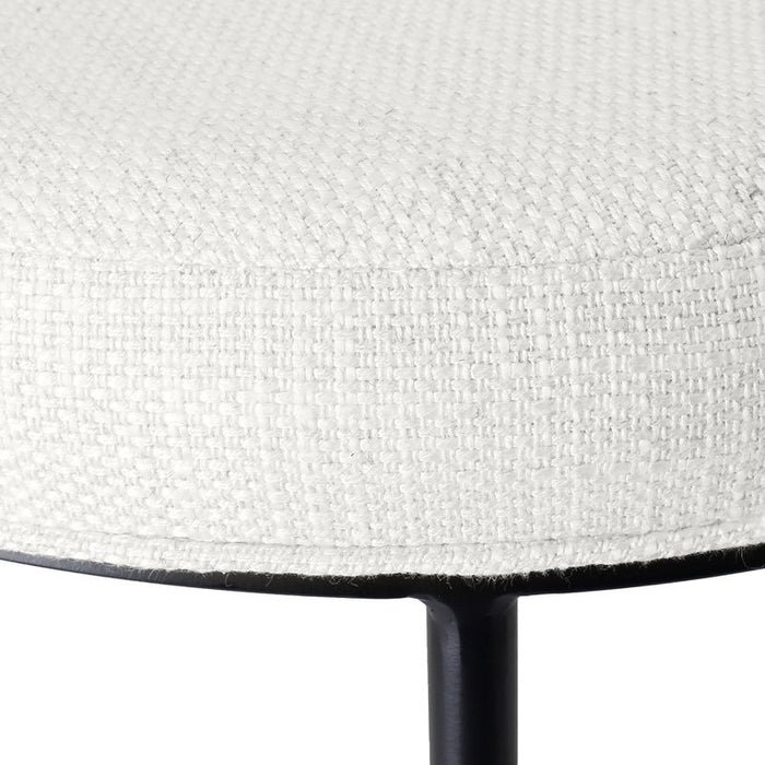 Blackley Black Iron Bar Stool - Natural Linen, 76cm H