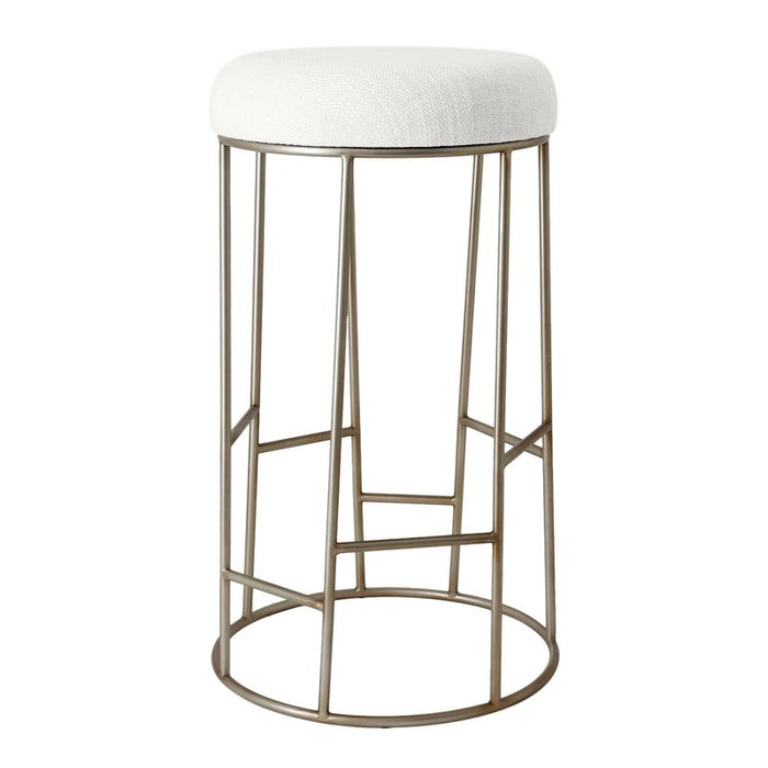 Aiden Gold Steel Bar Stool - Natural Linen