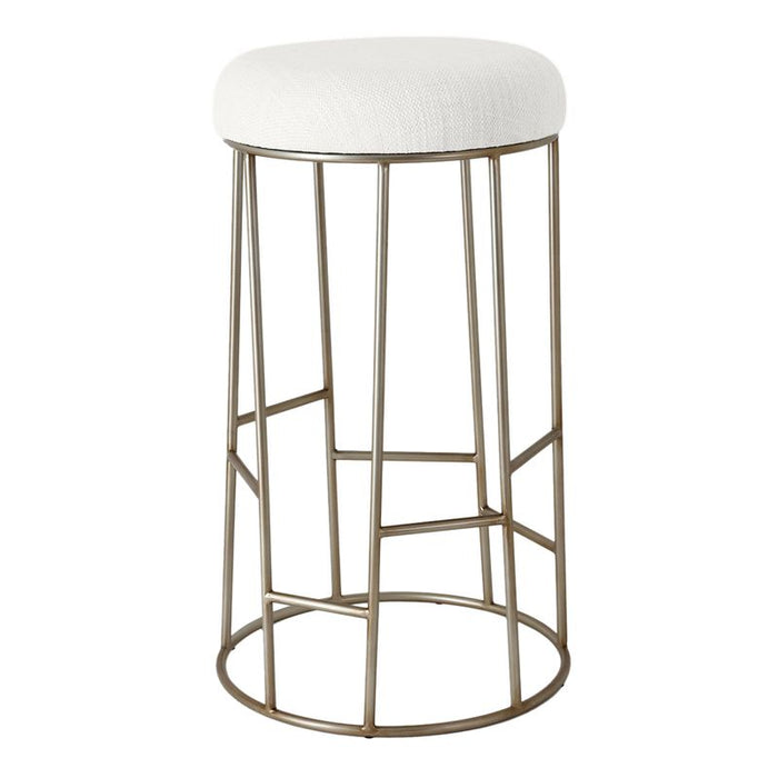 Aiden Gold Steel Bar Stool - Natural Linen