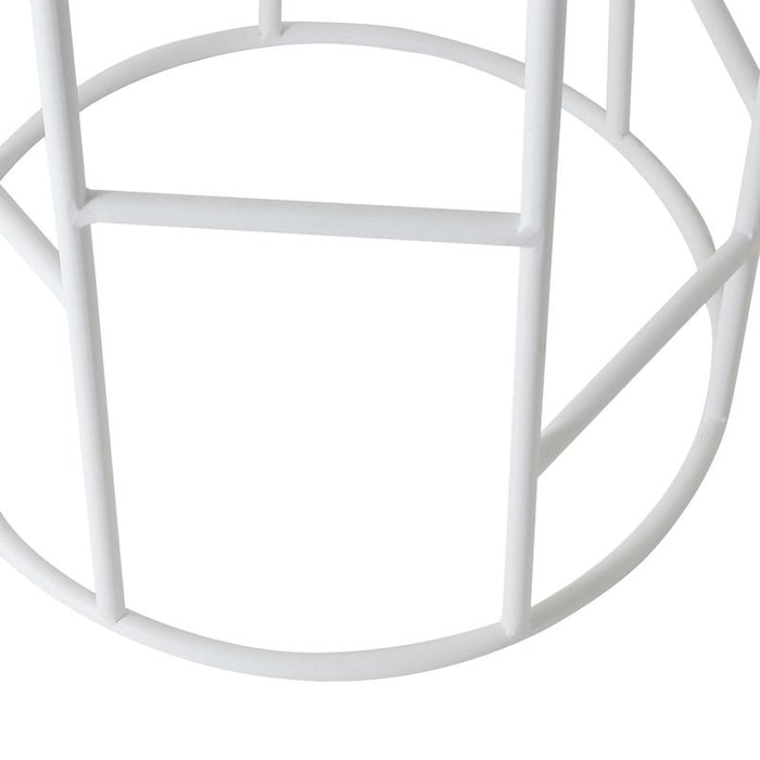 Aiden White Steel Bar Stool - Natural Linen, 76cm H