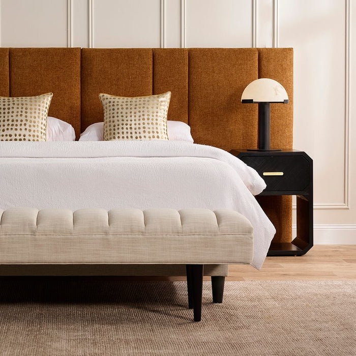 Bronx King Bedhead - Butterscotch, Fabric Wood