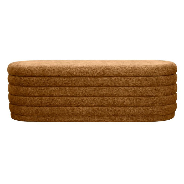 Demi Storage Bench Ottoman - Butterscotch, Fabric