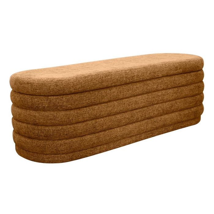 Demi Storage Bench Ottoman - Butterscotch, Fabric