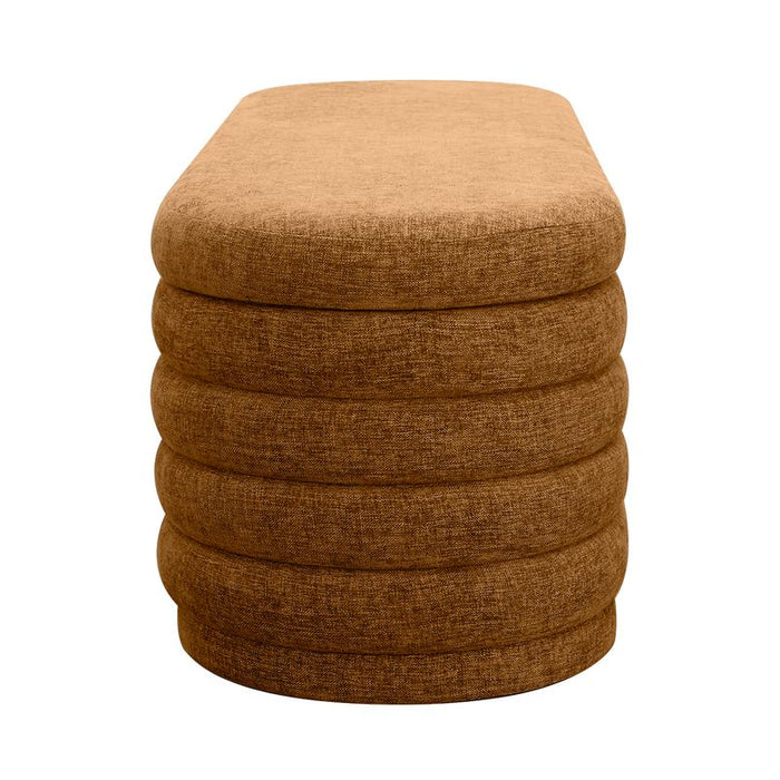 Demi Storage Bench Ottoman - Butterscotch, Fabric