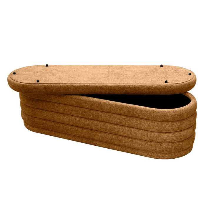 Demi Storage Bench Ottoman - Butterscotch, Fabric