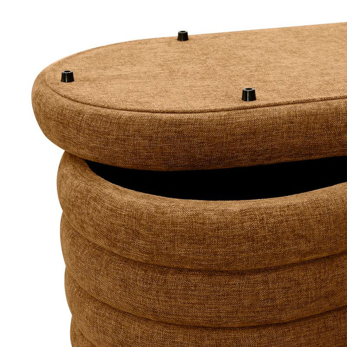Demi Storage Bench Ottoman - Butterscotch, Fabric