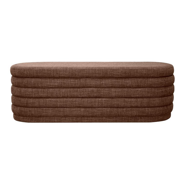 Demi Storage Bench Ottoman - Chocolate, Fabric