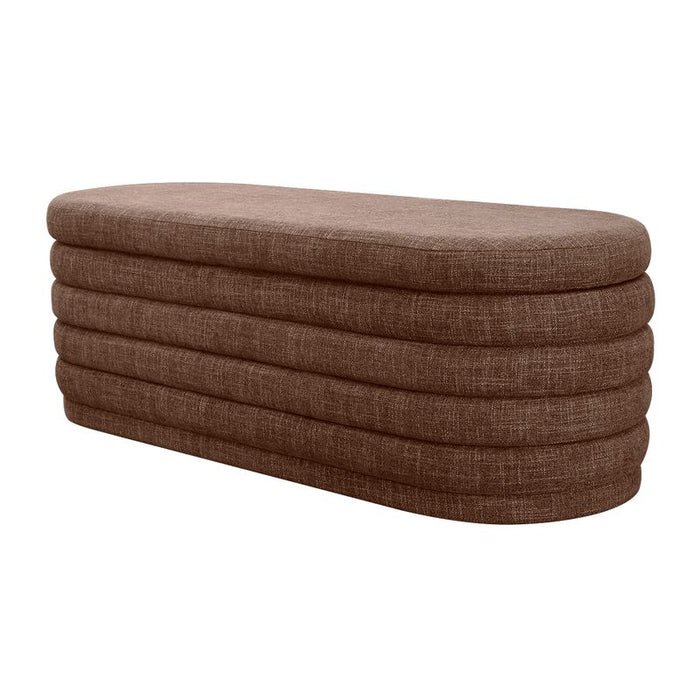 Demi Storage Bench Ottoman - Chocolate, Fabric