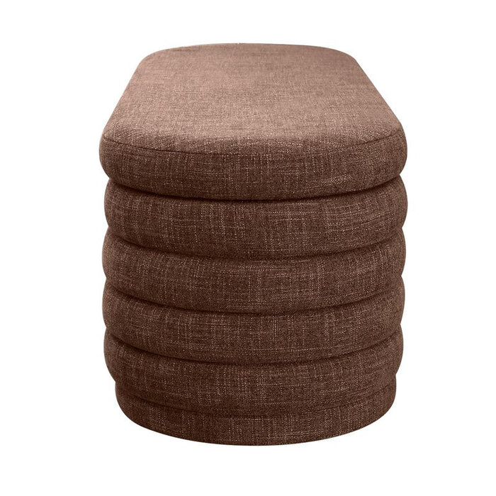 Demi Storage Bench Ottoman - Chocolate, Fabric