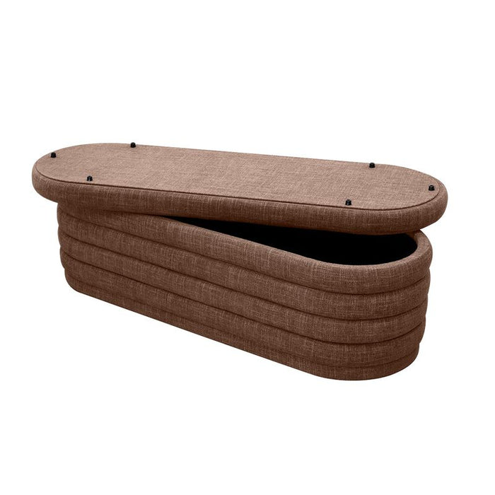 Demi Storage Bench Ottoman - Chocolate, Fabric