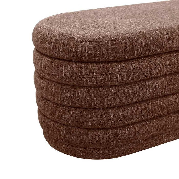 Demi Storage Bench Ottoman - Chocolate, Fabric