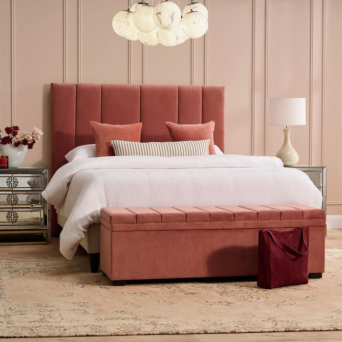 Soho Storage Bench Ottoman - Dusty Rose Velvet