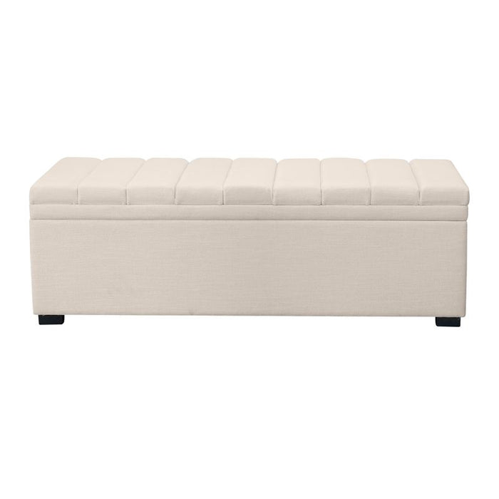 Soho Storage Bench Ottoman - Ivory, Fabric