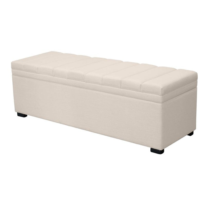 Soho Storage Bench Ottoman - Ivory, Fabric