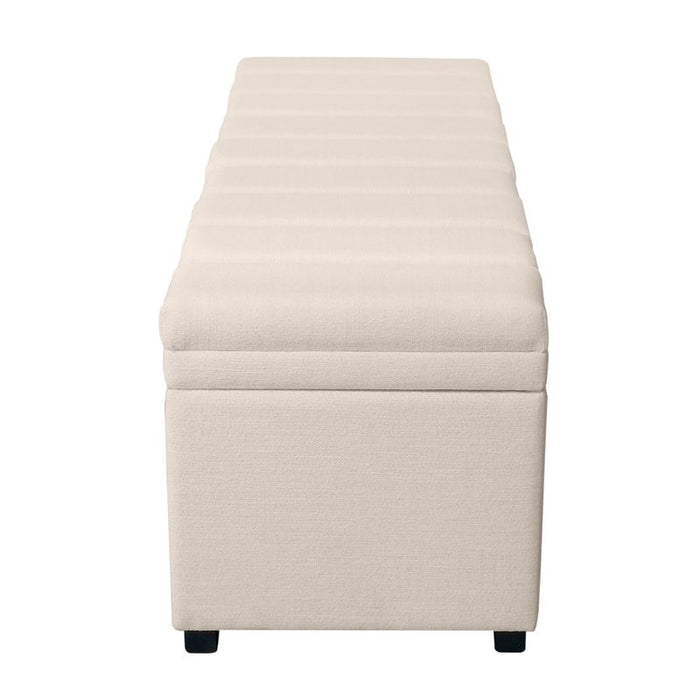 Soho Storage Bench Ottoman - Ivory, Fabric