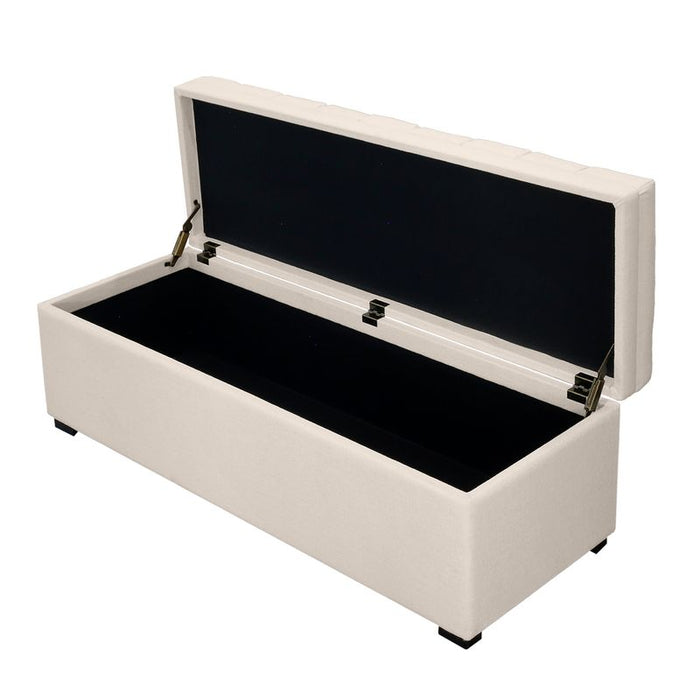 Soho Storage Bench Ottoman - Ivory, Fabric