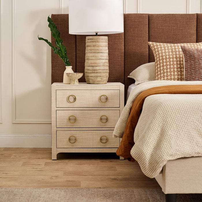 Bronx Queen Bedhead - Chocolate, Fabric Wood