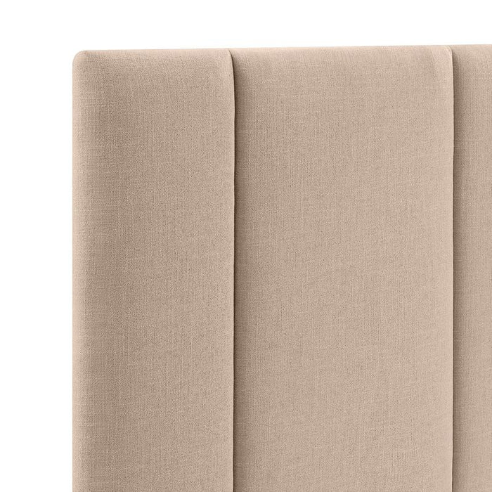 Bronx Queen Bedhead - Beige, Fabric Wood