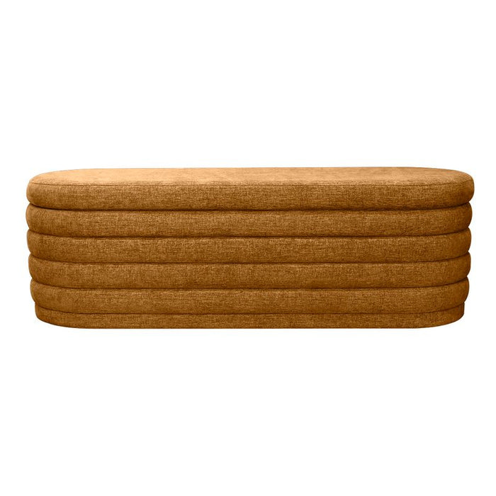 Demi Storage Bench Ottoman - Mustard, Fabric