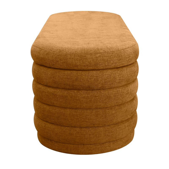 Demi Storage Bench Ottoman - Mustard, Fabric