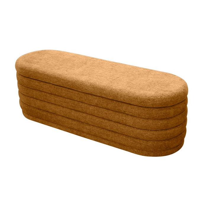 Demi Storage Bench Ottoman - Mustard, Fabric