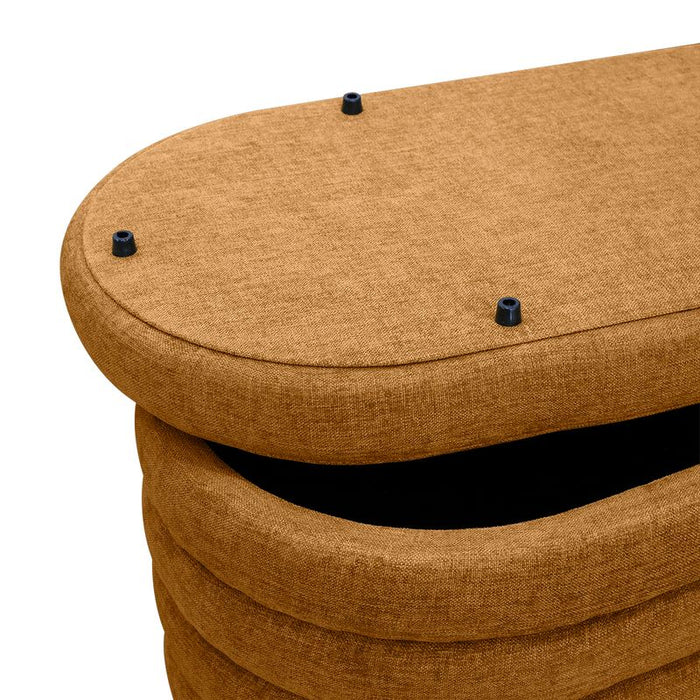 Demi Storage Bench Ottoman - Mustard, Fabric