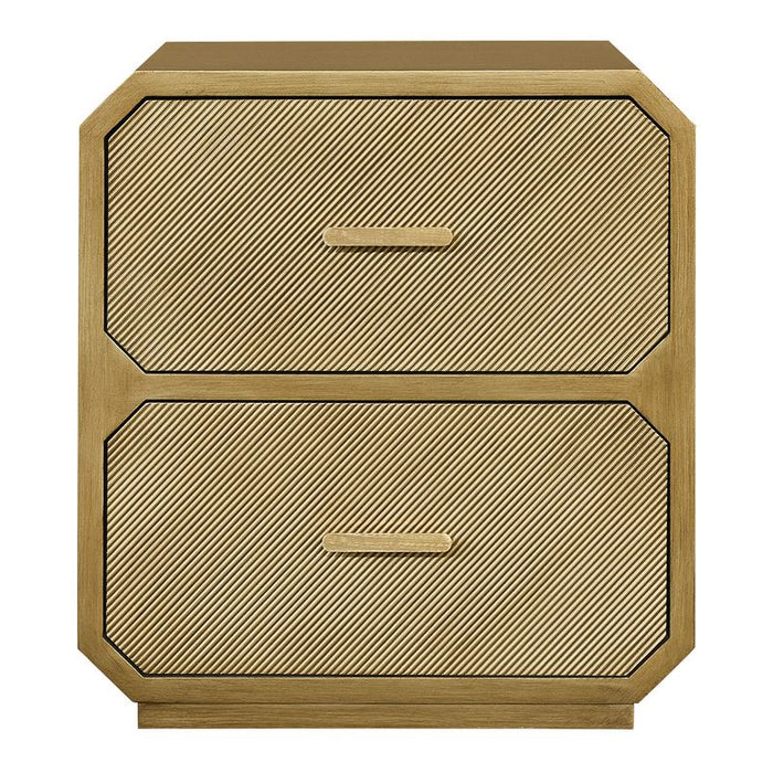 Anderson 2 Drawer Bedside Table - Antique Gold