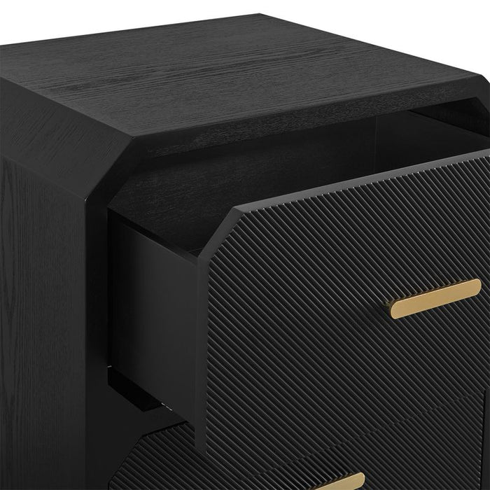 Anderson 2 Drawer Bedside Table - Black