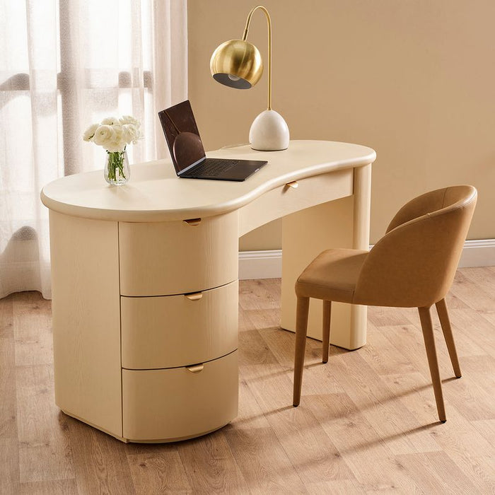 Lina Desk - Ivory, Wood Metal, 150cm