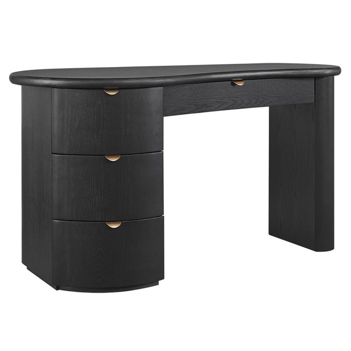 Lina Desk - Black, Wood Metal, 150cm