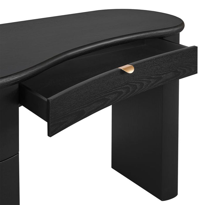 Lina Desk - Black, Wood Metal, 150cm