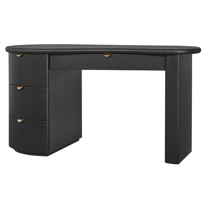 Lina Desk - Black, Wood Metal, 150cm