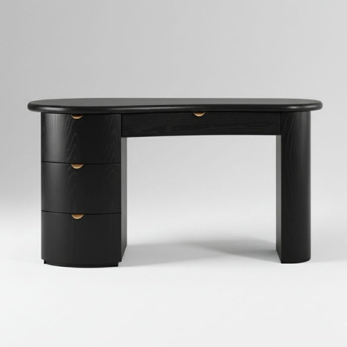 Lina Desk - Black, Wood Metal, 150cm