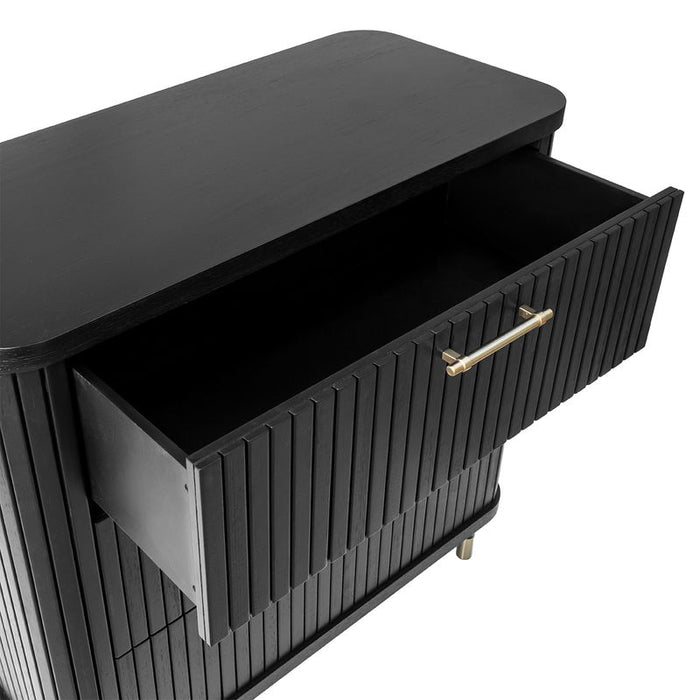 Sophia 3 Drawer Chest - Black, Wood Metal