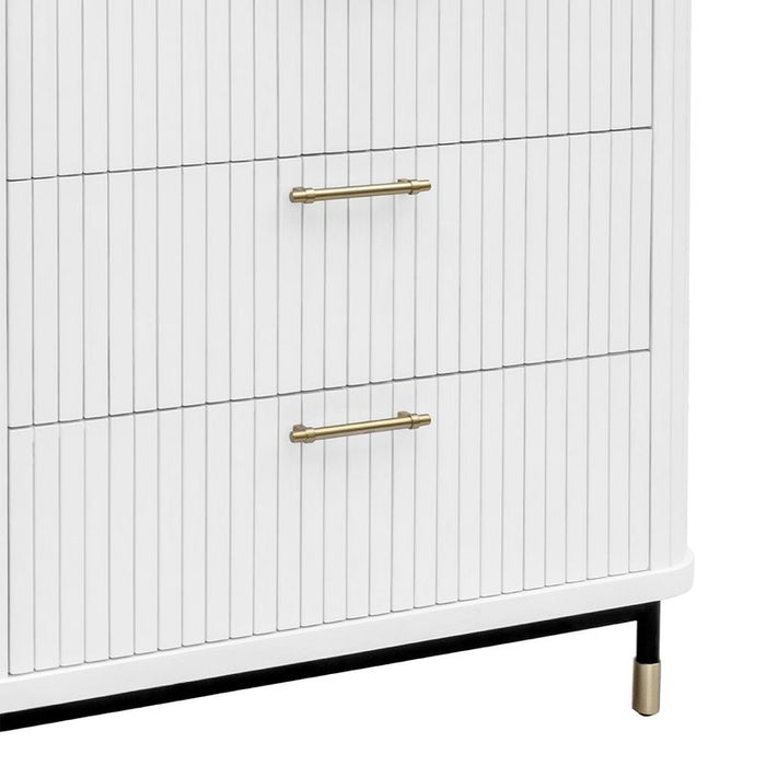 Sophia 3 Drawer Chest - White, Wood Metal