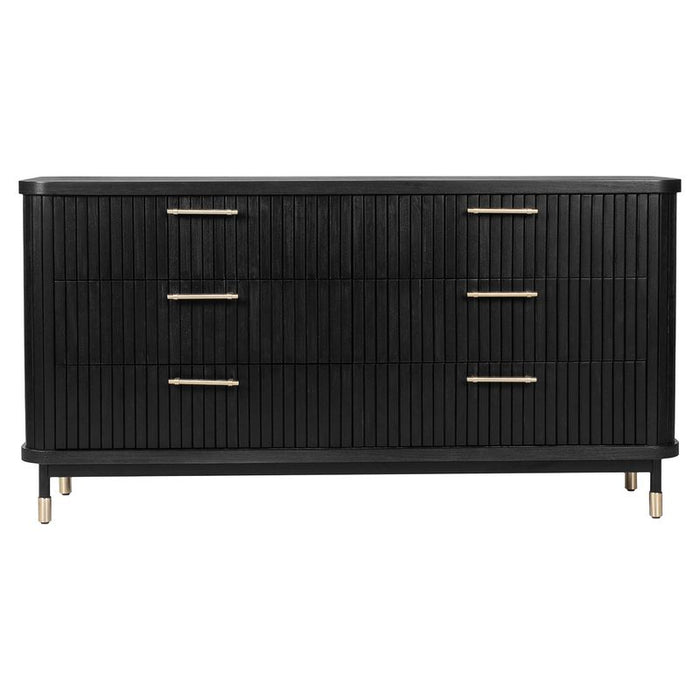 Sophia 6 Drawer Chest - Black, Wood Metal