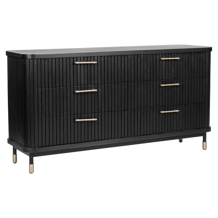 Sophia 6 Drawer Chest - Black, Wood Metal