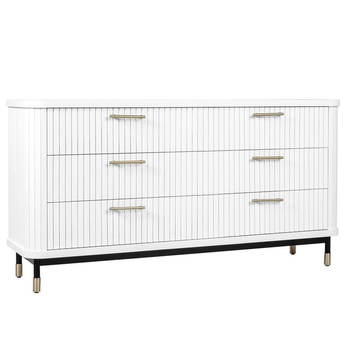 Sophia 6 Drawer Chest - White, Wood Metal