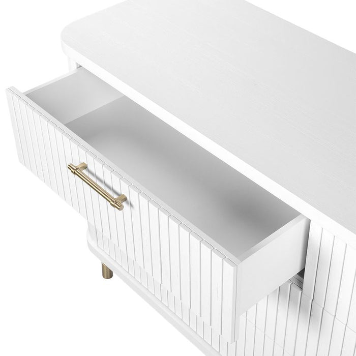 Sophia 6 Drawer Chest - White, Wood Metal