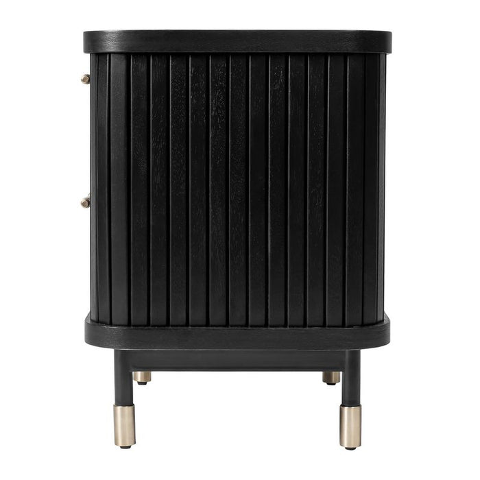 Sophia Bedside Table - Black, Wood Metal, 61cm H