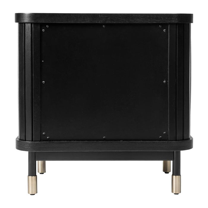 Sophia Bedside Table - Black, Wood Metal, 61cm H