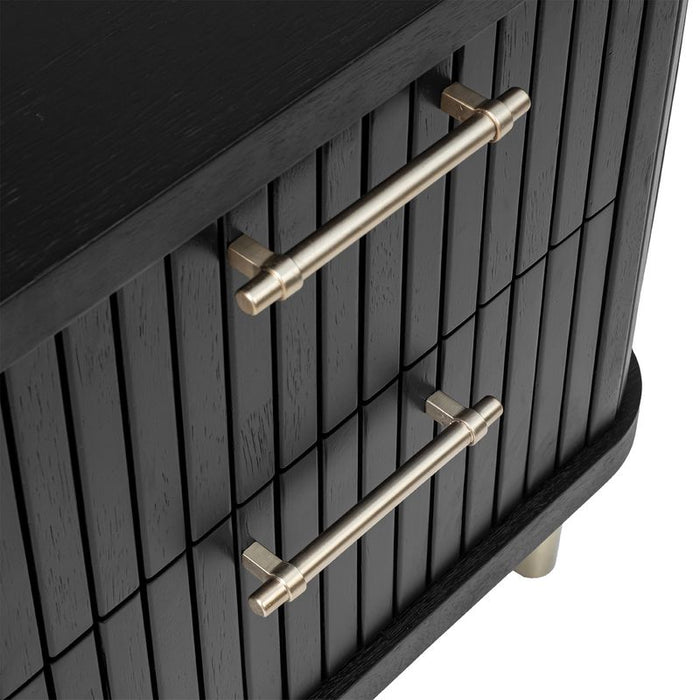 Sophia Bedside Table - Black, Wood Metal, 61cm H